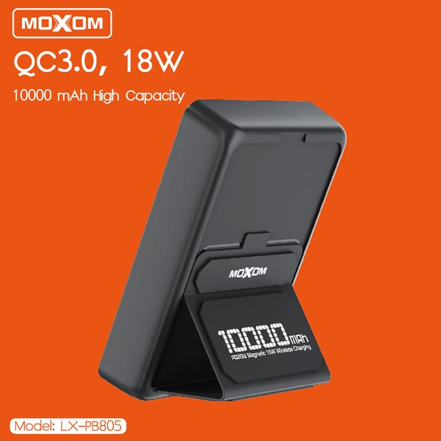 Power Bank MagSafe Moxom LX-PB805 LED SCP22.5+ PD20W 10000mAh crni-2