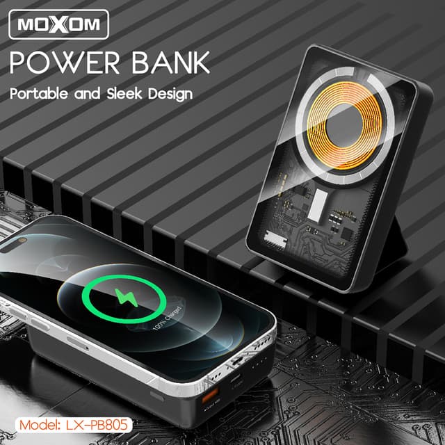 Power Bank MagSafe Moxom LX-PB805 LED SCP22.5+ PD20W 10000mAh crni-4