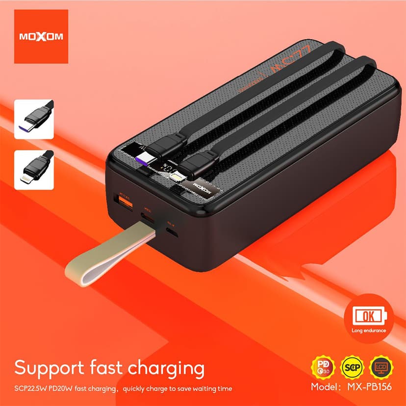 Power bank Moxom MX-PB156 30000mAh SCP22.5W+ PD20W  2.4A crni-3