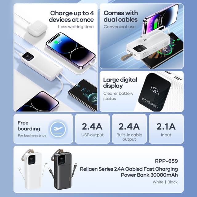 Power Bank Remax Rellaen Series RPP-659 2.4A 30000mAh beli-2