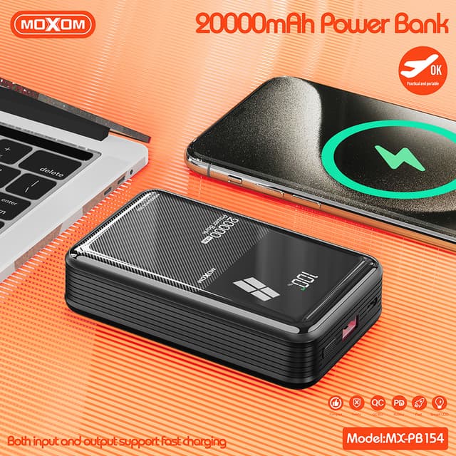 Power bank Moxom MX-PB154 20W PD+22.5W QC 20000mAh 2.4A crni-2