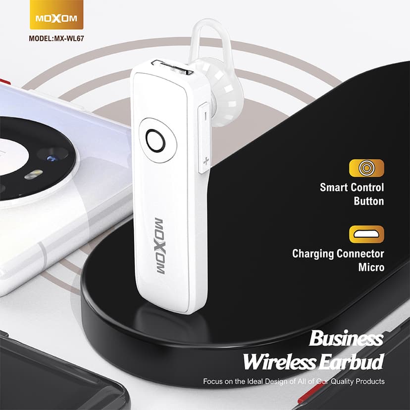 Bluetooth headset (slusalica) Moxom MX-WL67 bela-4