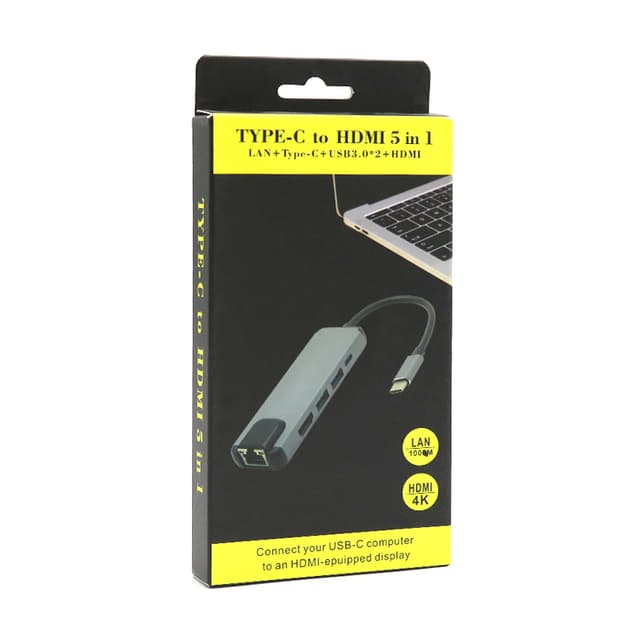 Hub Type-c na HDMI Type C 2xUSB3.0 LAN (5 u 1)-3