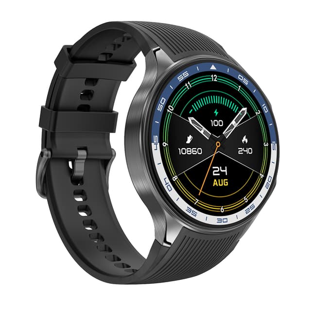 Smart watch DT Watch X crni (crna silikonska i braon kozna narukvica)-0