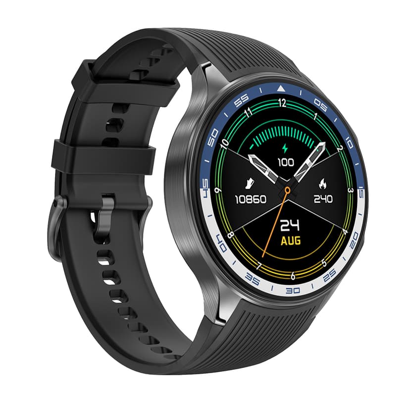 Smart watch DT Watch X crni (crna silikonska i braon kozna narukvica)-0