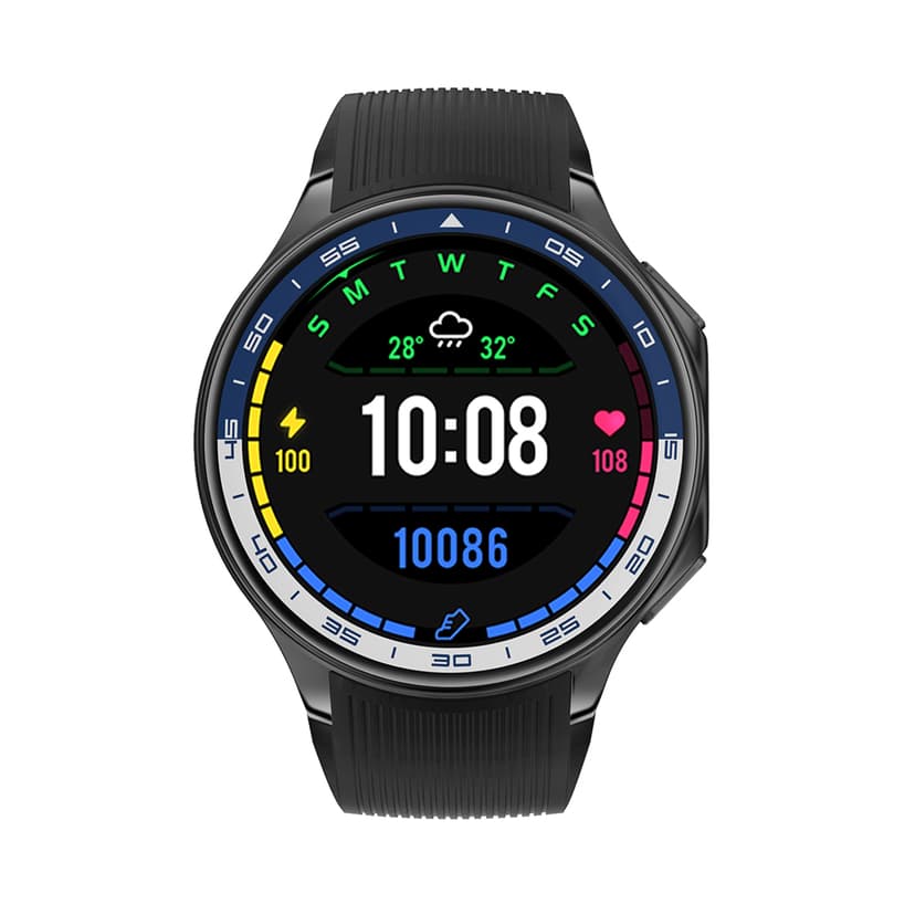 Smart watch DT Watch X crni (crna silikonska i braon kozna narukvica)-1