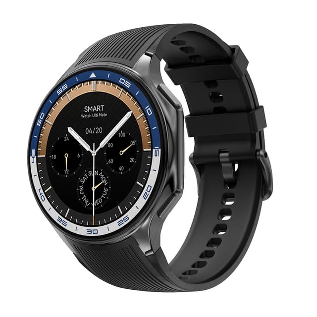 Smart watch DT Watch X crni (crna silikonska i braon kozna narukvica)-2