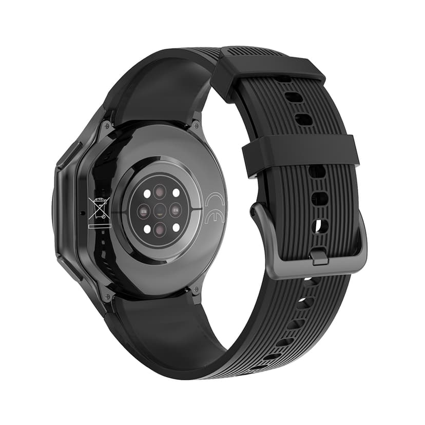 Smart watch DT Watch X crni (crna silikonska i braon kozna narukvica)-3