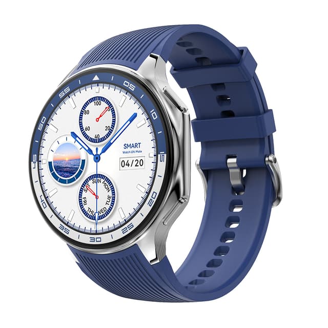 Smart watch DT Watch X plavi (plava silikonska i braon kozna narukvica)-2