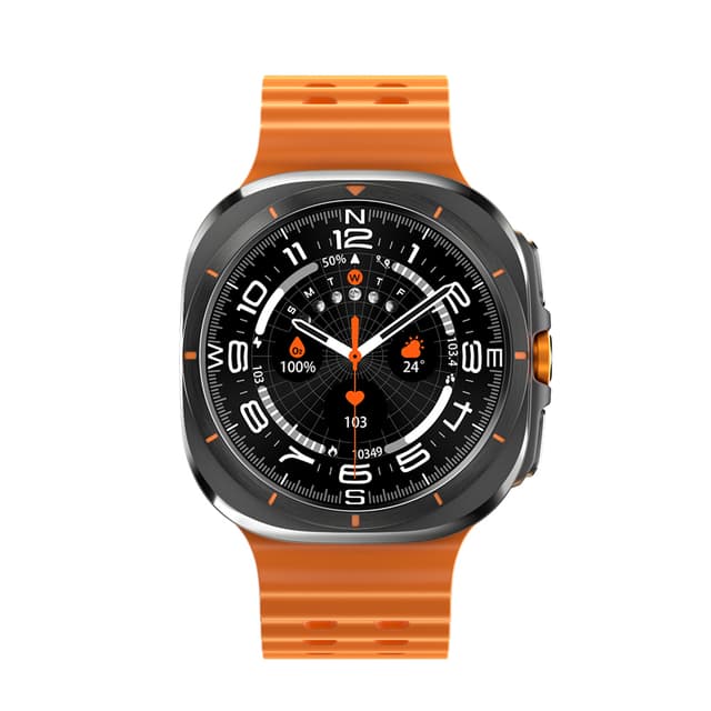 Smart watch W7 Watch Ultra crni (narandzasta silikonska narukvica)-1