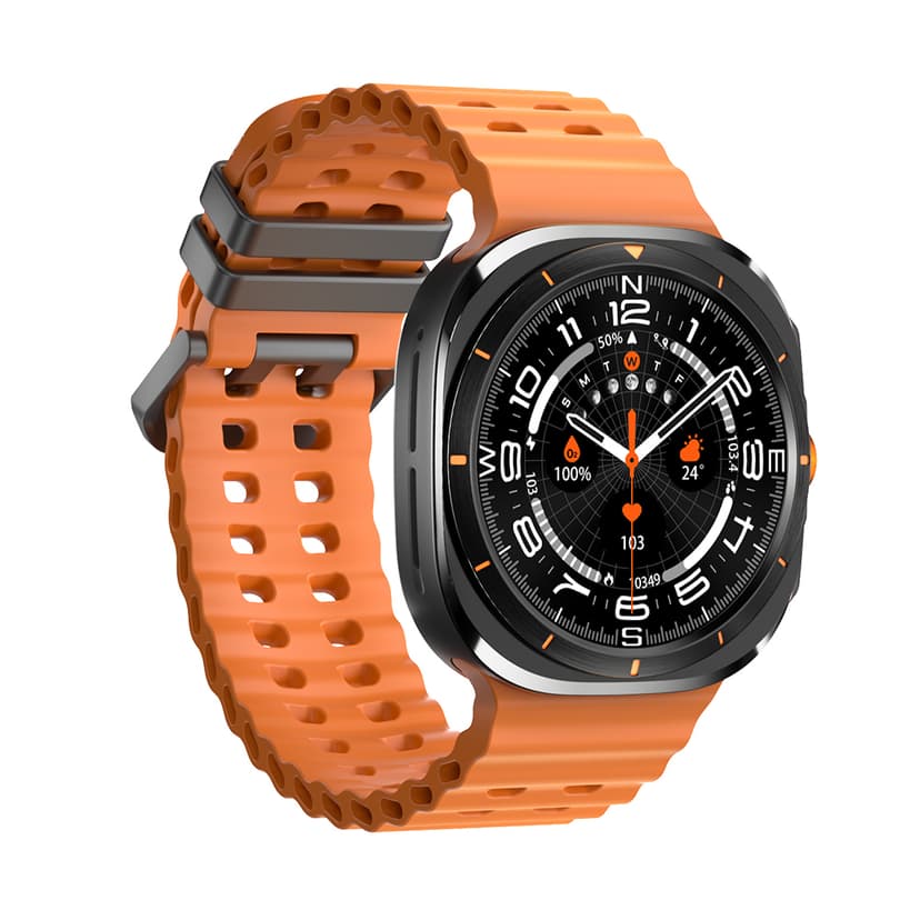 Smart watch W7 Watch Ultra crni (narandzasta silikonska narukvica)-2