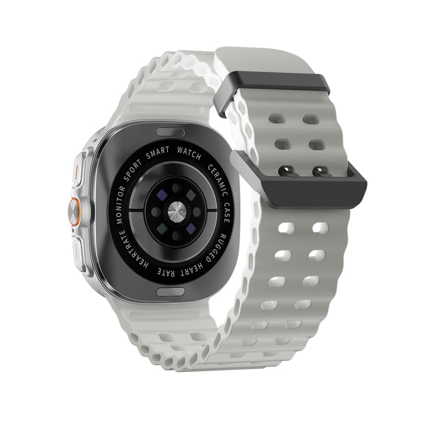 Smart watch W7 Watch Ultra srebrni (bela silikonska narukvica)-3