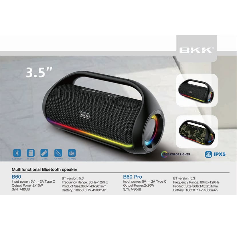 Zvucnik bluetooth BKK B60 crni-6