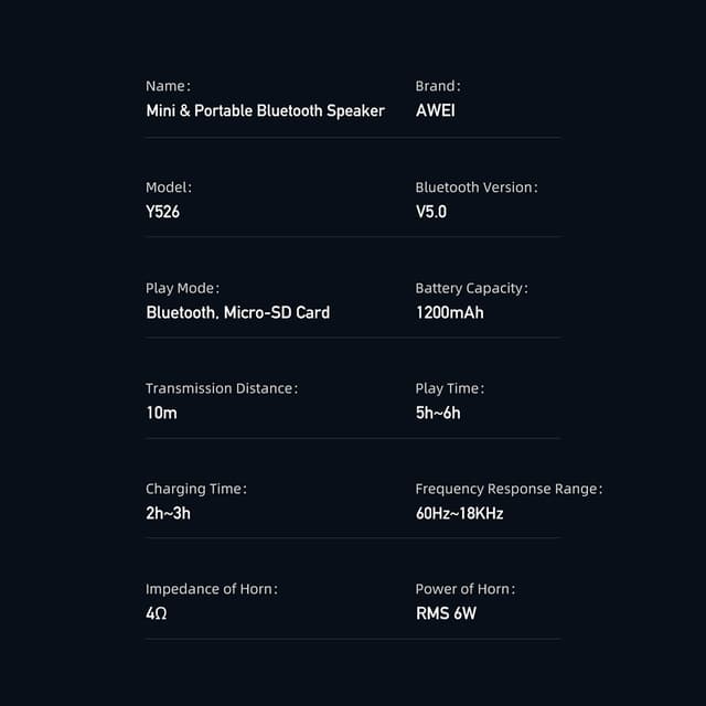 Zvucnik bluetooth AWEI Y526 crni-2