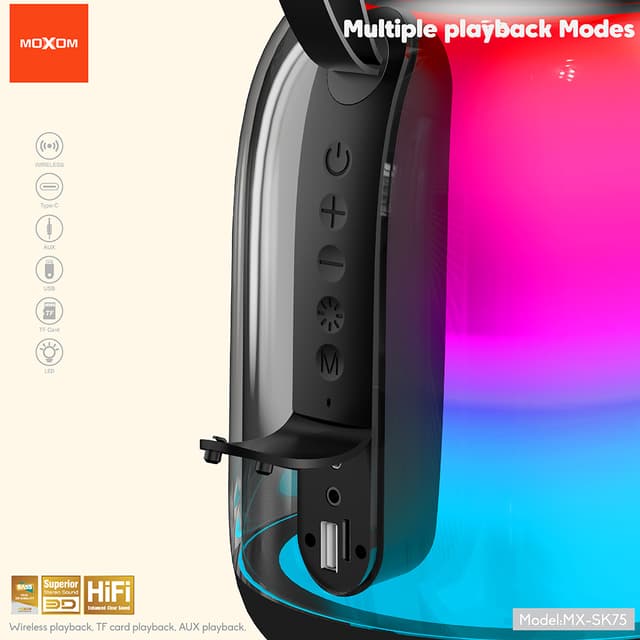 Zvucnik bluetooth Moxom MX-SK75 RGB krem-2